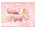 Balony foliowe - zestaw Wózek, różowy, 5 szt. Balony foliowe - zestaw Wózek, różowy, 5 szt.