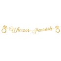 Baner Wieczór panieński, złoty napis 150 cm Baner Wieczór panieński, złoty napis 150 cm