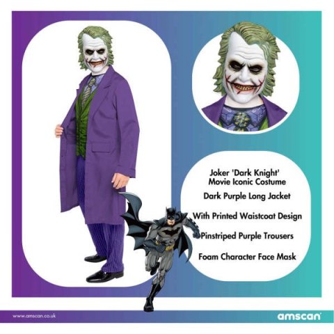 Strój, Kostium przebranie dla dorosłych Joker, rozm. M Strój, Kostium przebranie dla dorosłych Joker, rozm. M