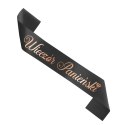 Szarfa czarna z napisem Wieczór Panieński w kolorze rose gold, 160cm Szarfa czarna z napisem Wieczór Panieński w kolorze rose gold, 160cm