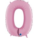 Balon Foliowy Cyfra 0 Różowa Pastel Pink, 66 cm Grabo Balon Foliowy Cyfra 0 Różowa Pastel Pink, 66 cm Grabo