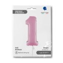 Balon Foliowy Cyfra 1 Różowa Pastel Pink, 66 cm Grabo Balon Foliowy Cyfra 1 Różowa Pastel Pink, 66 cm Grabo