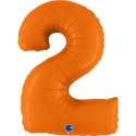 Balon Foliowy Cyfra 2, Matowa Pomarańczowa, 102cm Grabo Balon Foliowy Cyfra 2, Matowa Pomarańczowa, 102cm Grabo