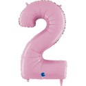 Balon Foliowy Cyfra 2 Różowa Pastel Pink, 66 cm Grabo Balon Foliowy Cyfra 2 Różowa Pastel Pink, 66 cm Grabo
