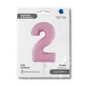 Balon Foliowy Cyfra 2 Różowa Pastel Pink, 66 cm Grabo Balon Foliowy Cyfra 2 Różowa Pastel Pink, 66 cm Grabo
