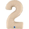 Balon Foliowy Cyfra 2, Satynowa Kremowa, 66 cm Grabo Balon Foliowy Cyfra 2, Satynowa Kremowa, 66 cm Grabo