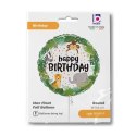 Balon Foliowy Happy Birthday dżungla Safari okrągły 46cm Balon Foliowy Happy Birthday dżungla Safari okrągły 46cm