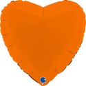 Balon Foliowy - Pomarańczowe Matowe Serce 46 cm, Grabo Balon Foliowy - Pomarańczowe Matowe Serce 46 cm, Grabo