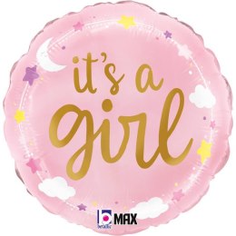 Balon Foliowy - Różowy It's A Girl 46cm