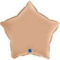 Balon Foliowy - Satynowa Beżowa Gwiazdka 46 cm, Grabo Balon Foliowy - Satynowa Beżowa Gwiazdka 46 cm, Grabo