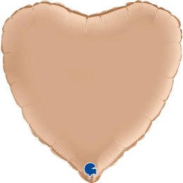 Balon Foliowy - Satynowe beżowe serce 46 cm, Grabo