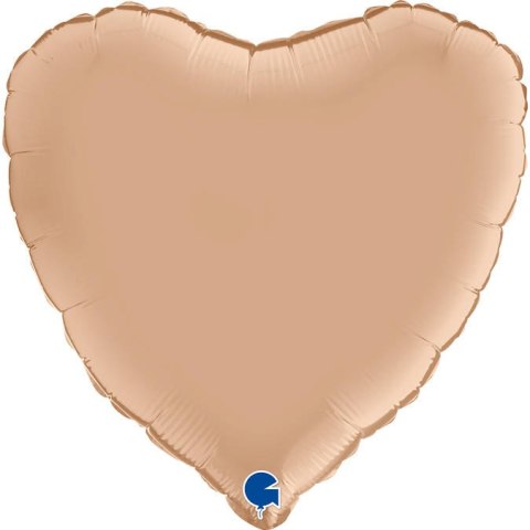 Balon Foliowy - Satynowe beżowe serce 46 cm, Grabo Balon Foliowy - Satynowe beżowe serce 46 cm, Grabo