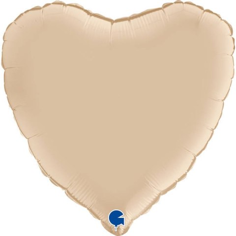 Balon Foliowy - Satynowe kremowe serce 46 cm, Grabo Balon Foliowy - Satynowe kremowe serce 46 cm, Grabo