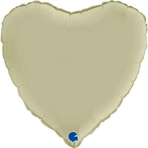 Balon Foliowy - Satynowe oliwkowe serce 46 cm, Grabo Balon Foliowy - Satynowe oliwkowe serce 46 cm, Grabo