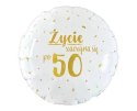 Balon Foliowy okrągły, Życie zaczyna się po 50, 46cm Balon Foliowy okrągły, Życie zaczyna się po 50, 46cm