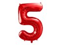 Balon foliowy Cyfra 5 czerwona, 86cm Balon foliowy Cyfra 5 czerwona, 86cm