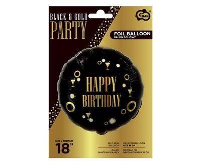 Balon foliowy Happy Birthday (B&G Party), 46cm Balon foliowy Happy Birthday (B&G Party), 46cm