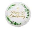 Balon foliowy Happy Christening (krzyż i gołąbek) 46cm Balon foliowy Happy Christening (krzyż i gołąbek) 46cm