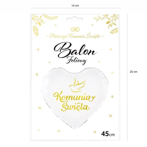 Balon foliowy Komunia Święta, gołąbek 45 cm Balon foliowy Komunia Święta, gołąbek 45 cm
