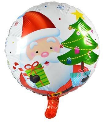 Balon foliowy Mikołaj na białym tle, święta 45 cm
