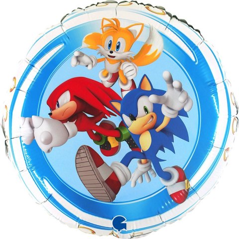 Balon foliowy Sonic okrągły 46 cm Balon foliowy Sonic okrągły 46 cm