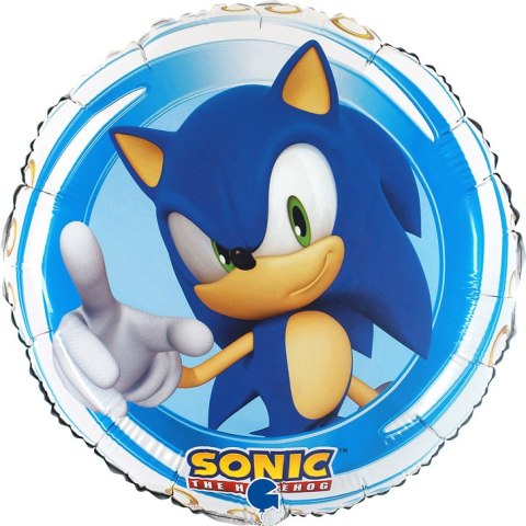 Balon foliowy Sonic okrągły 46 cm Balon foliowy Sonic okrągły 46 cm