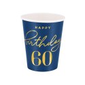 Kubeczki Happy Birthday 60, granatowy 220ml 6szt. Kubeczki Happy Birthday 60, granatowy 220ml 6szt.