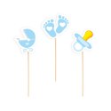 Toppery na Baby Shower dla chłopca 6szt Toppery na Baby Shower dla chłopca 6szt