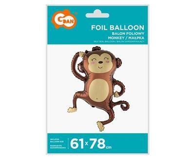 Balon Foliowy Brązowa małpka, dżungla Safari 61 x 78 cm Balon Foliowy Brązowa małpka, dżungla Safari 61 x 78 cm