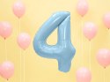 Balon foliowy Cyfra 4, 86cm, jasny niebieski Balon foliowy Cyfra 4, 86cm, jasny niebieski