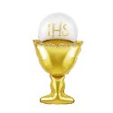 Balon foliowy Kielich IHS z hostią złoto-biały 45cm Balon foliowy Kielich IHS z hostią złoto-biały 45cm