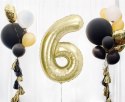 Balon foliowy, cyfra 6, złota, szampańska, 85 cm Balon foliowy, cyfra 6, złota, szampańska, 85 cm