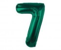 Balon foliowy, cyfra 7, zieleń butelkowa, 85 cm Balon foliowy, cyfra 7, zieleń butelkowa, 85 cm
