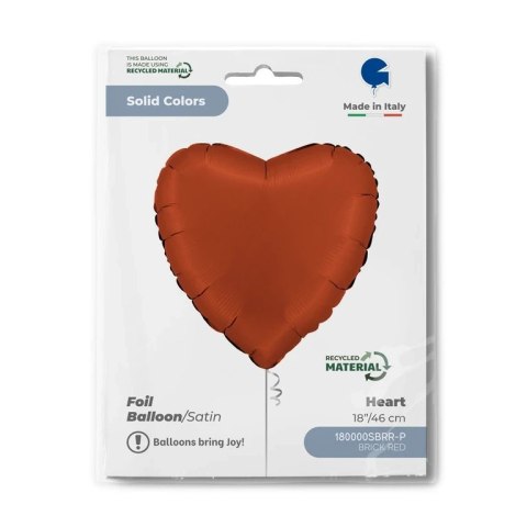 Balon Foliowy - Satynowe, ceglasty, 46 cm, Grabo Balon Foliowy - Satynowe, ceglasty, 46 cm, Grabo
