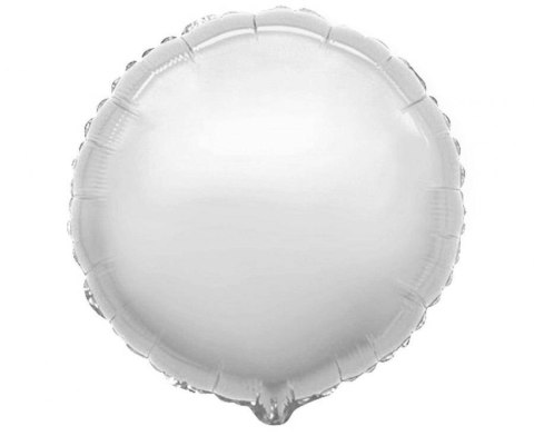 Balon Foliowy okrągły, srebrny, 46 cm Balon Foliowy okrągły, srebrny, 46 cm