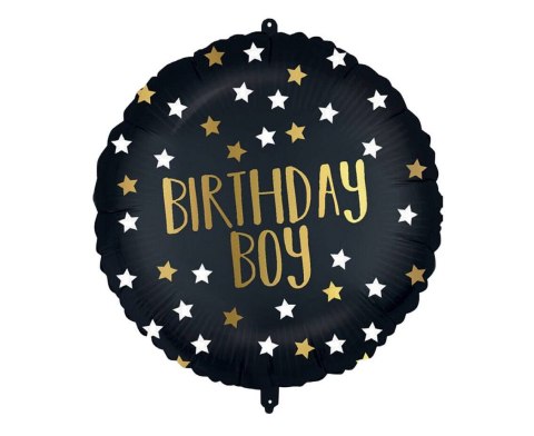 Balon foliowy Bithday Boy, czarno złoty, 46 cm Balon foliowy Bithday Boy, czarno złoty, 46 cm