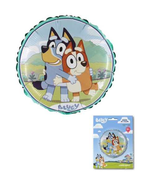 Balon foliowy Bluey Blue okrągły niebieski 46 cm - pakowany Balon foliowy Bluey Blue okrągły niebieski 46 cm - pakowany