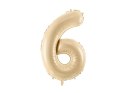 Balon foliowy Cyfra 6, 72cm, beżowa, kremowa Balon foliowy Cyfra 6, 72cm, beżowa, kremowa
