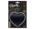 Balon foliowy Serce, matowe czarne, 46cm Balon foliowy Serce, matowe czarne, 46cm