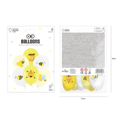 Balony Pszczoły 30cm, 6szt. Balony Pszczoły 30cm, 6szt.