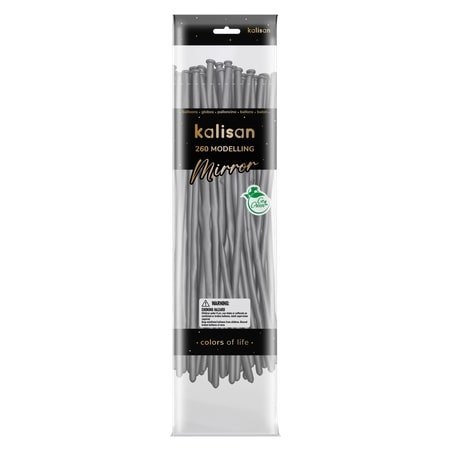 Balony lateksowe do modelownia 260M, Mirror Silver Nozzle Up, srebrny, 115 cm, 50 szt. Balony lateksowe do modelownia 260M, Mirror Silver Nozzle Up, srebrny, 115 cm, 50 szt.