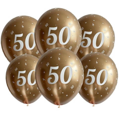 Balony urodzinowe złote "50", 30cm, 10 szt. Balony urodzinowe złote "50", 30cm, 10 szt.