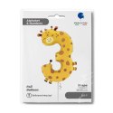 Balon Foliowy Cyfra 3, Żyrafa, Safari, 97 cm Grabo Balon Foliowy Cyfra 3, Żyrafa, Safari, 97 cm Grabo