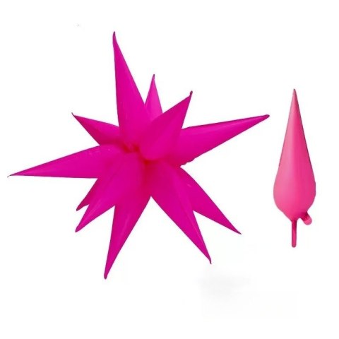 Balon foliowy Gwiazda 4D fuksja 48 cm 19 cali Balon foliowy Gwiazda 4D fuksja 48 cm 19 cali