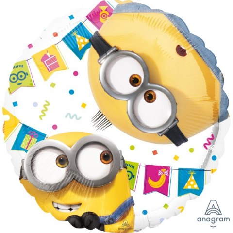 Balon foliowy Minionki okrągły Standard 43 cm Balon foliowy Minionki okrągły Standard 43 cm