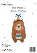 Balon foliowy Miś Urodzinowy 44,5 x 78,5 cm Balon foliowy Miś Urodzinowy 44,5 x 78,5 cm