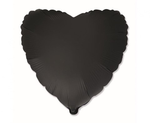 Balon foliowy Serce Satynowy Czarny 46 cm Flexmetal Balon foliowy Serce Satynowy Czarny 46 cm Flexmetal