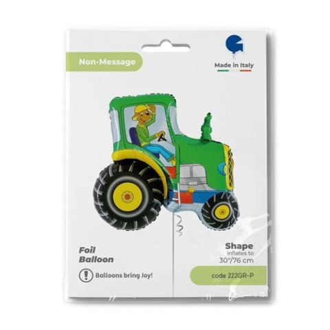 Balon foliowy Traktor, Zielony, Farma, Grabo, 76 cm Balon foliowy Traktor, Zielony, Farma, Grabo, 76 cm