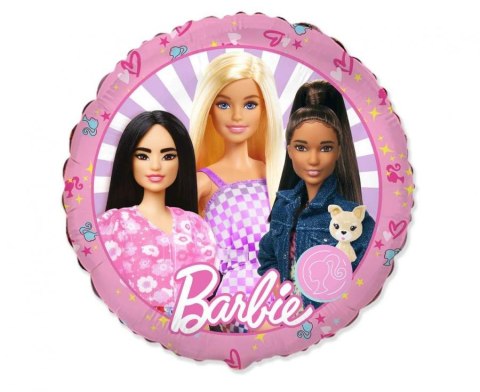 Balon foliowy okrągły Barbie, 46 cm Balon foliowy okrągły Barbie, 46 cm