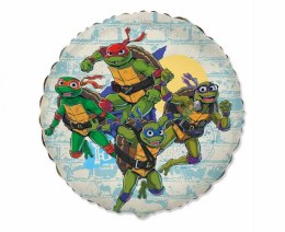 Balon foliowy okrągły - Żółwie Ninja, 46 cm - Flexmetal